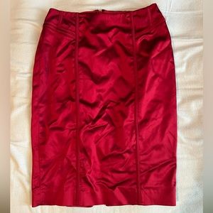 WHBM | Red Satin Pencil Skirt | Size 0